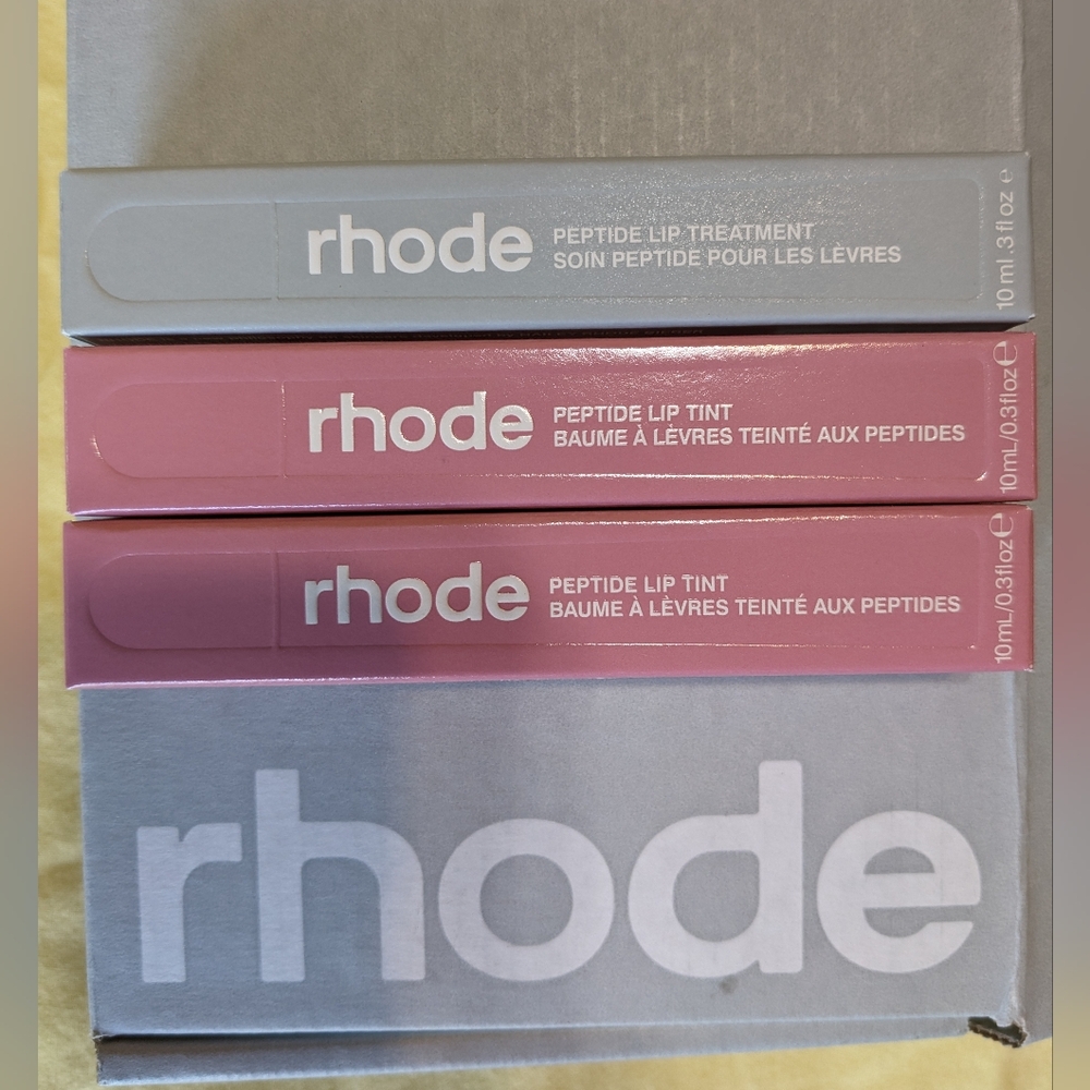 Set of 3 Rhode Peptide Lip Treatments Ribbon & unscented NIB